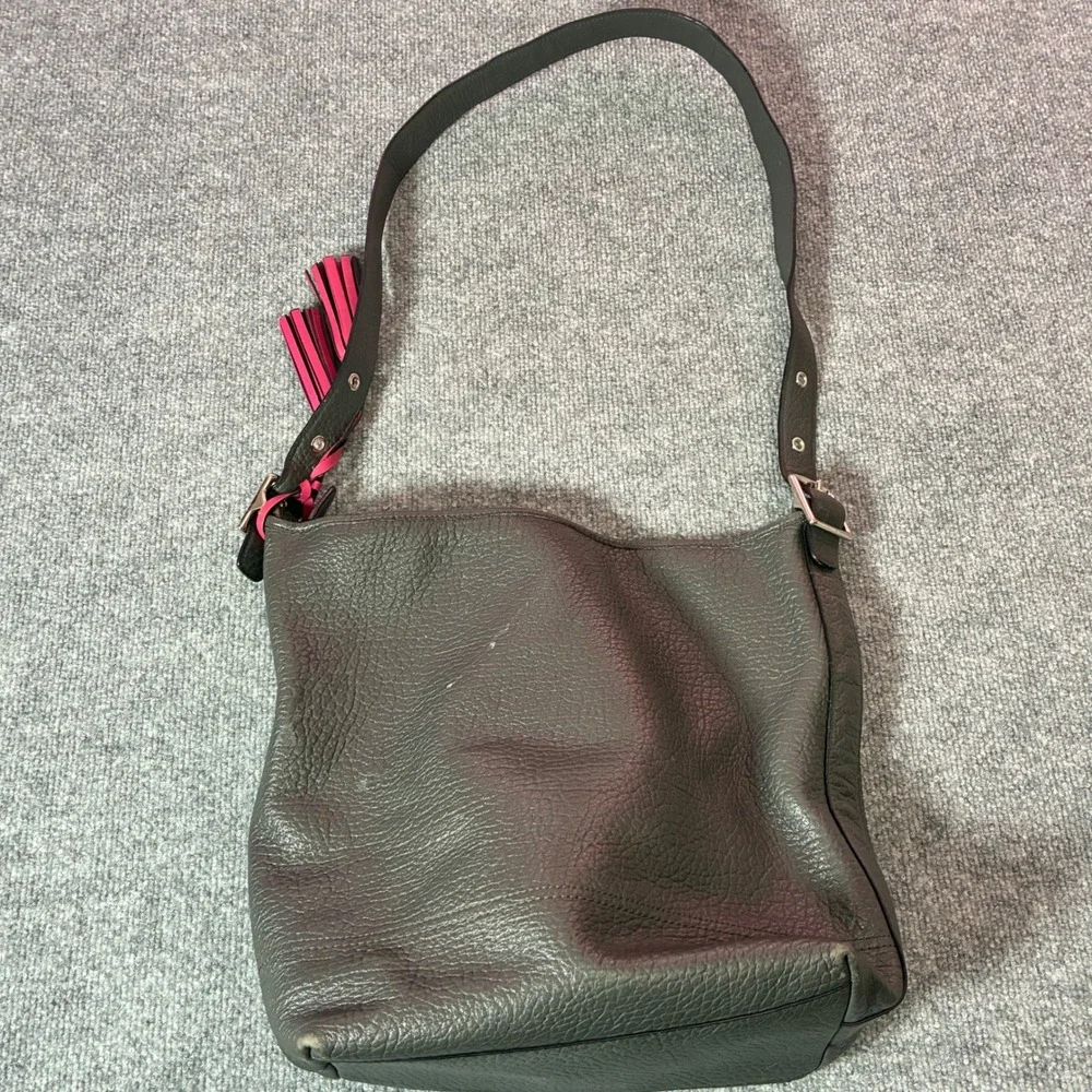 Coach Legacy 19913 Shoulder Bag Womens Grey Pink Leather‎ Tassel Hobo